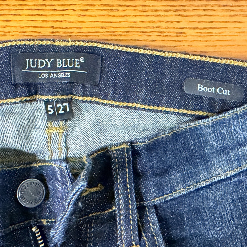 Judy Blue Dark Wash Straight Boot Cut Jeans - Picture 3 of 6